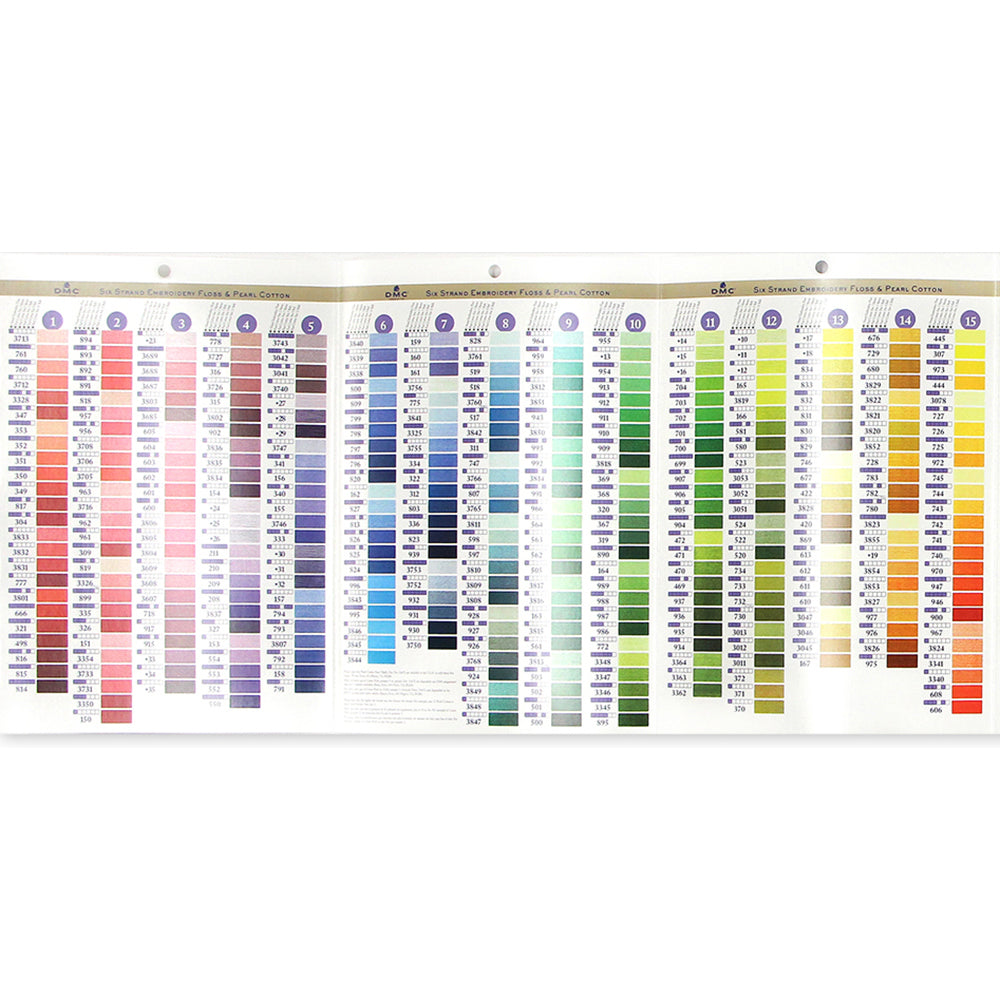 DMC Printed Colour Card For Mouliné Floss & Specialty Threads