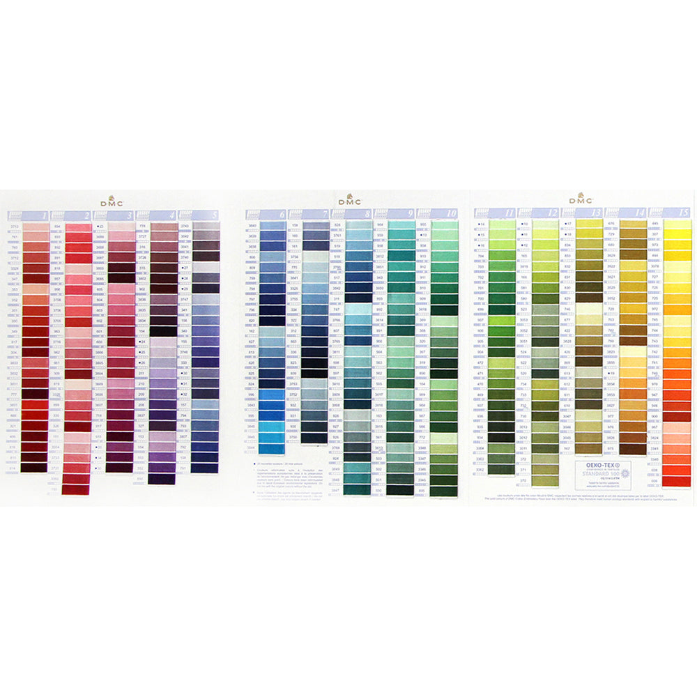 DMC Threaded Colour Card With Real Floss Samples