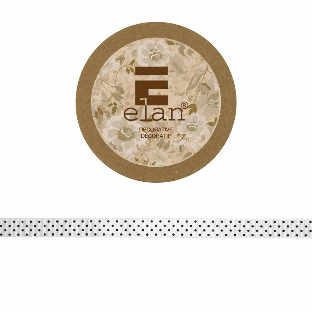 ELAN Black Polka Dot Ribbon 16mm x 5m