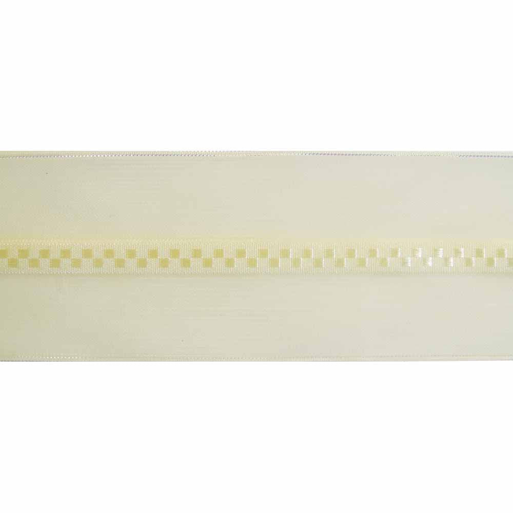 ELAN Organza Ribbon with Checkerboard Stripes 36 mm x 5m - Cream
