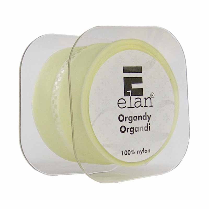 ELAN Organza Ribbon with Checkerboard Stripes 36mm x 5m - Yellow
