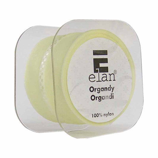 ELAN Organza Ribbon with Checkerboard Stripes 36mm x 5m - Yellow