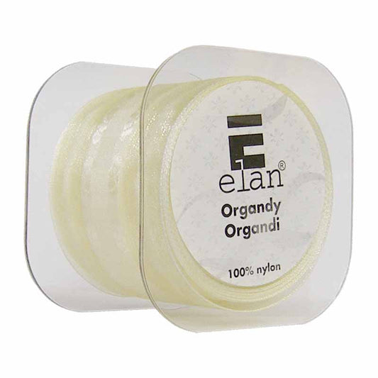 ELAN Organza Ribbon with 2 Stripes 50mm x 4m - Cream
