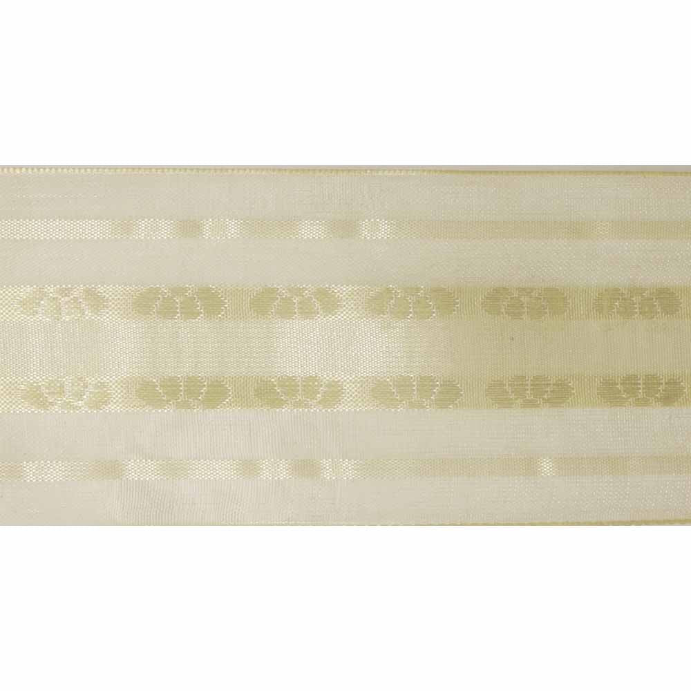 ELAN Organza Ribbon with 2 Stripes 50 mm x 4m - Cream