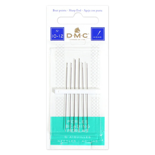 DMC Beading Needles, Sizes 10 and 12, 6 Pack, Nickel-Plated Steel