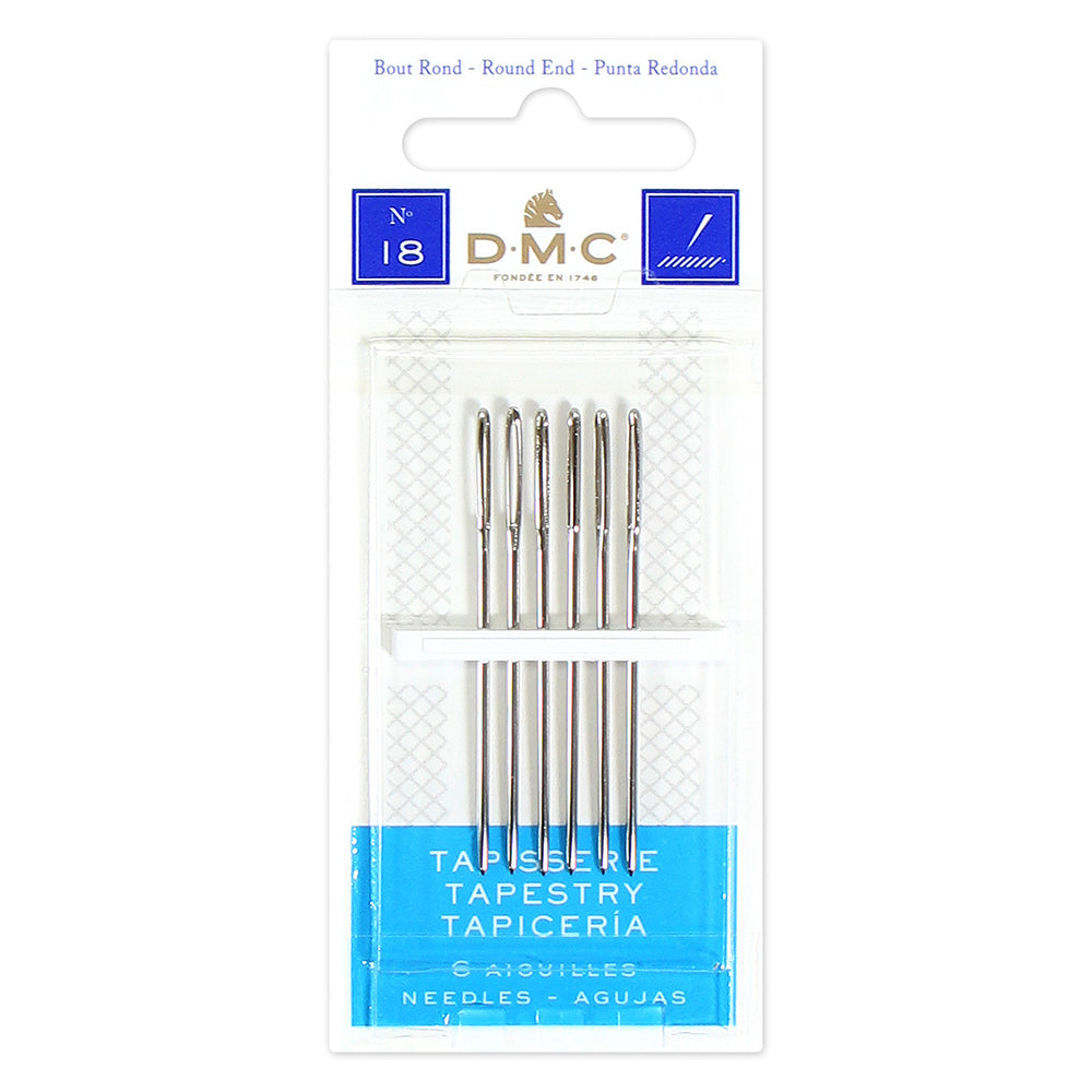 DMC Tapestry Needles, Size 18, 6 Pack, Nickel-Plated Steel