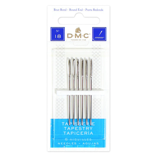 DMC Tapestry Needles, Size 18, 6 Pack, Nickel-Plated Steel