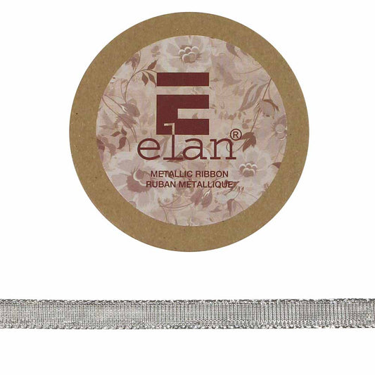 ELAN Decorative Metallic Ribbon 9mm x 5m - Silver