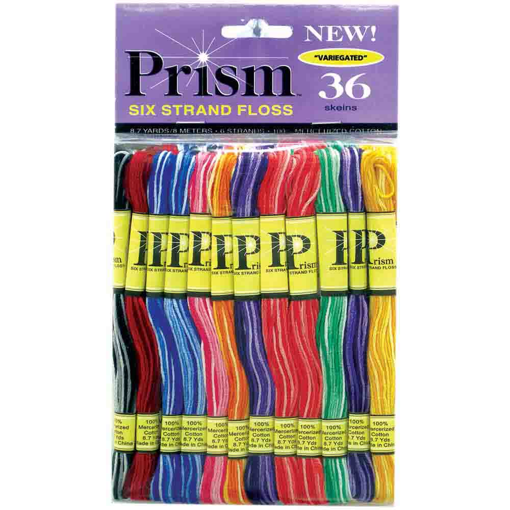 PRISM 6-Strand Craft Floss, 36 Skeins, 8 m, Variegated Pack