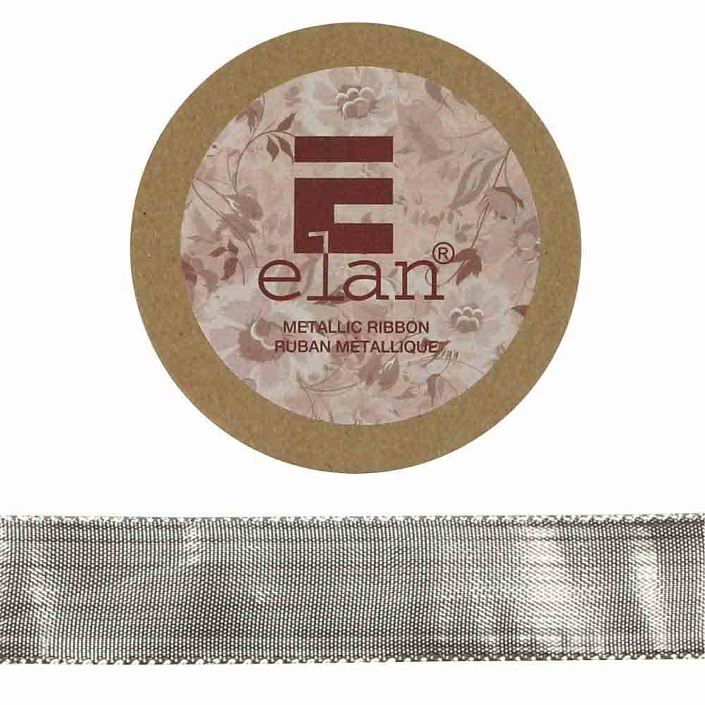 ELAN Decorative Metallic Ribbon 25mm x 5m - Silver