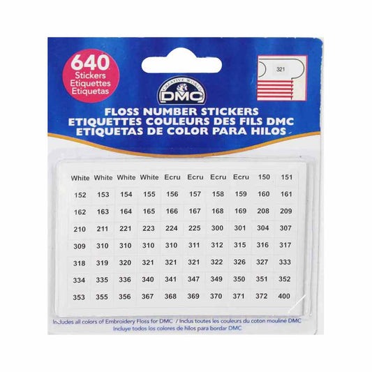 DMC Floss Number Stickers Self-Adhesive Labels With Blanks