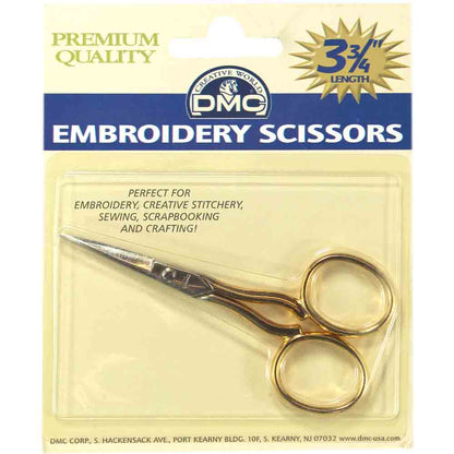 DMC Italian Embroidery Scissors Gold Handles 3.75 In 1 Pc