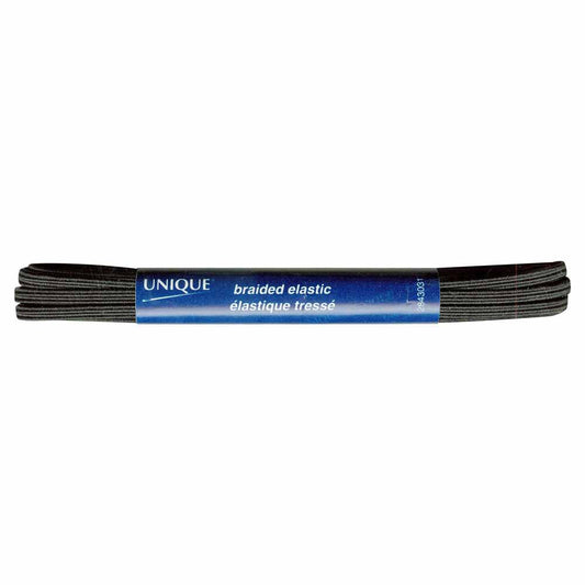 UNIQUE Braided Elastic – 3mm × 3.7m (1/8" × 4.05 yd) – Black