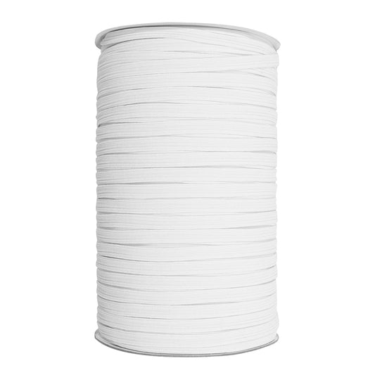 UNIQUE Braided Elastic Roll 6mm x 200m White