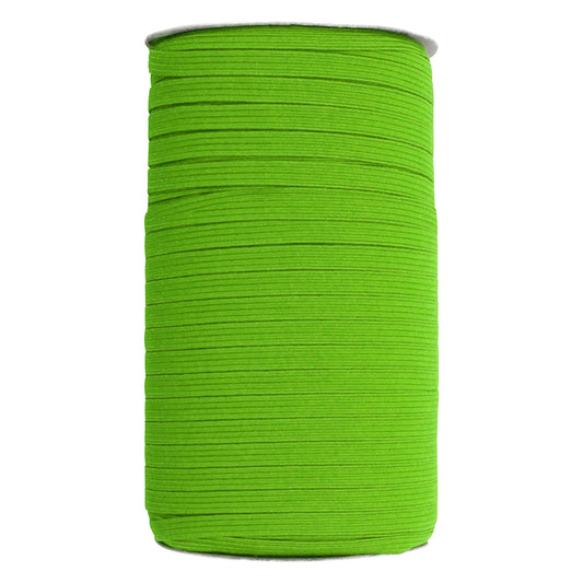 UNIQUE Braided Elastic 6mm (1/4") × 130m Roll - Lime Green