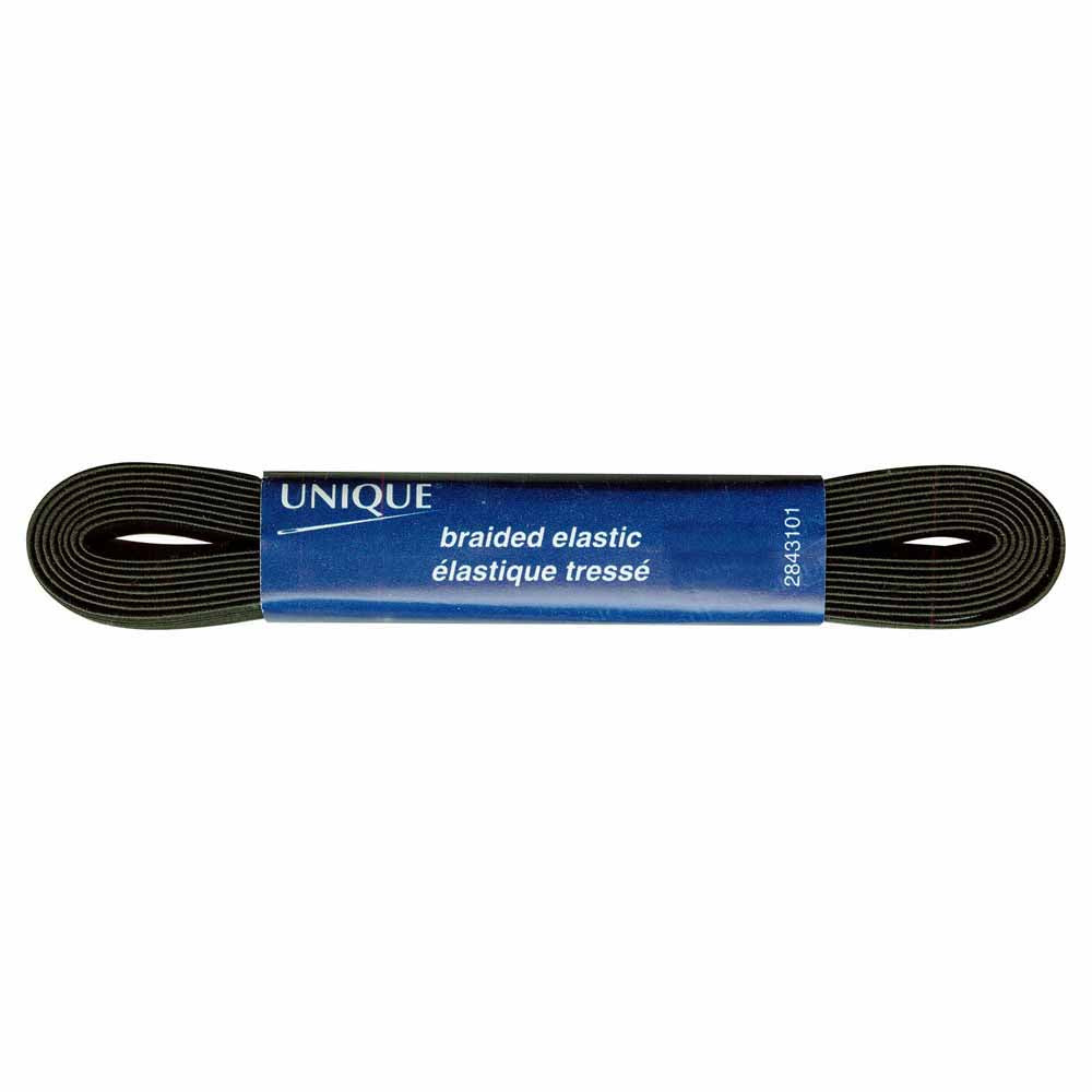 UNIQUE Braided Elastic – 10mm × 2.1m (3/8" × 2.30 yd) – Black