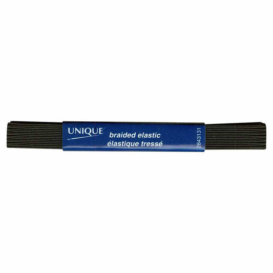 UNIQUE Braided Elastic – 13mm × 1.5m (1/2" × 1.64 yd) – Black
