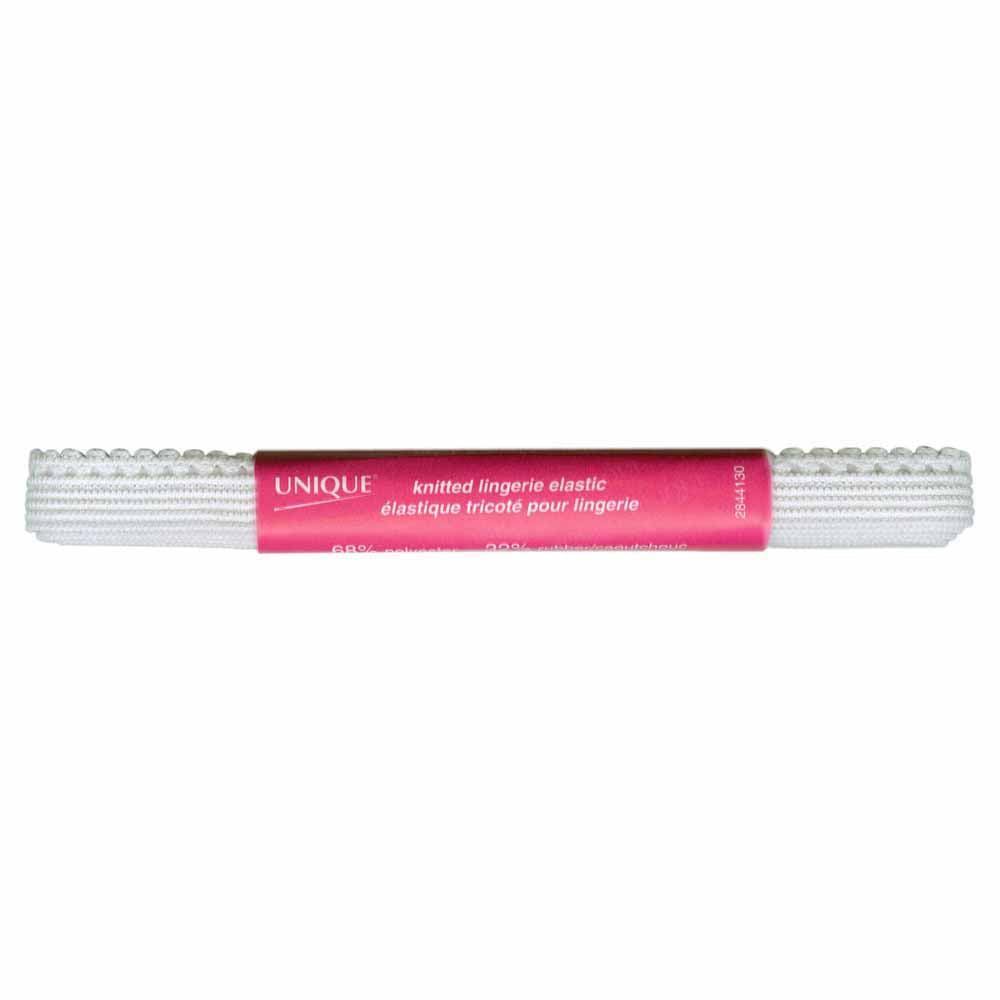 UNIQUE Lingerie Elastic – Picot Edge – 11mm × 1.4m (0.43" × 1.53 yd) – White