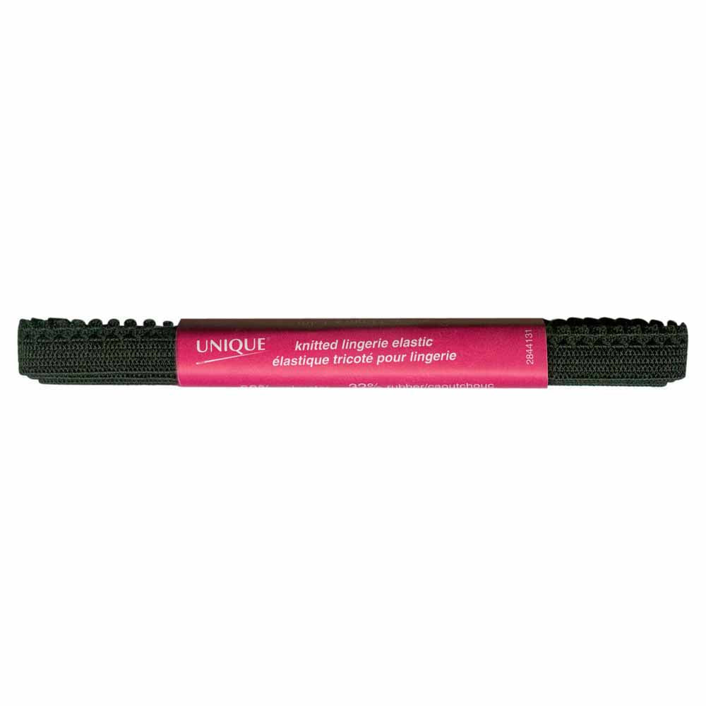UNIQUE Lingerie Elastic – Picot Edge – 11mm × 1.4m (0.43" × 1.53 yd) – Black
