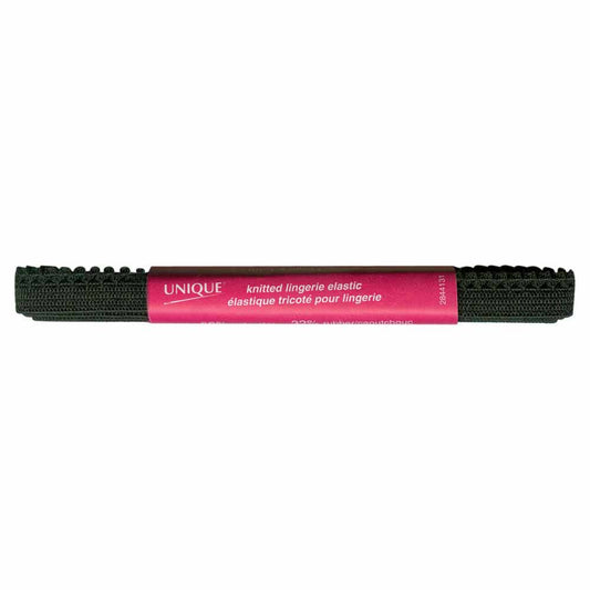 UNIQUE Lingerie Elastic – Picot Edge – 11mm × 1.4m (0.43" × 1.53 yd) – Black