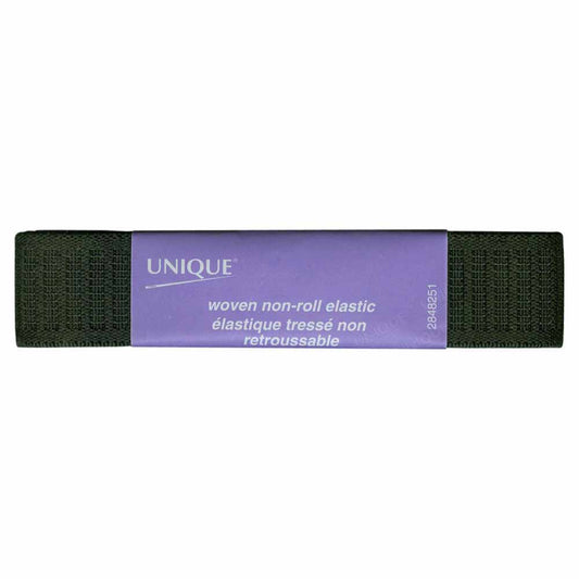 UNIQUE Woven Non‑Roll Elastic – 25 mm × 0.9 m – Black