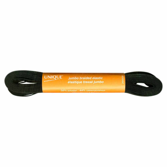 UNIQUE Jumbo Braided Elastic – 6 mm × 5.75 m – Black
