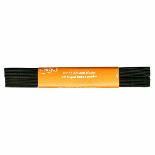 UNIQUE Jumbo Braided Elastic – 10 mm × 4.25 m – Black