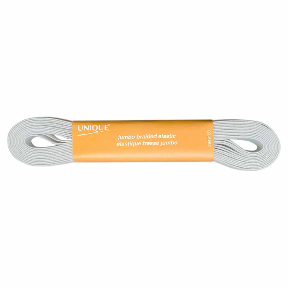 UNIQUE Jumbo Braided Elastic – 13 mm × 3.75 m – White