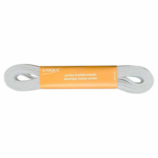 UNIQUE Jumbo Braided Elastic – 13 mm × 3.75 m – White
