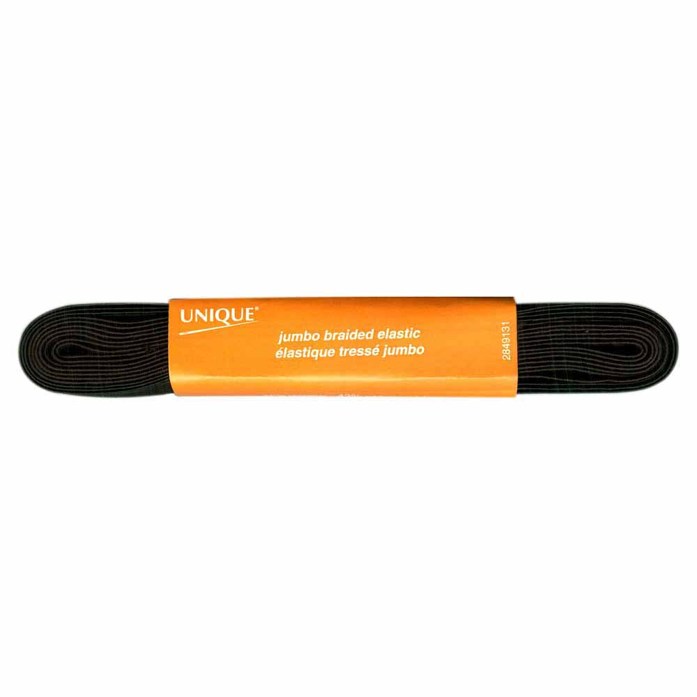UNIQUE Jumbo Braided Elastic – 13 mm × 3.20 m – Black