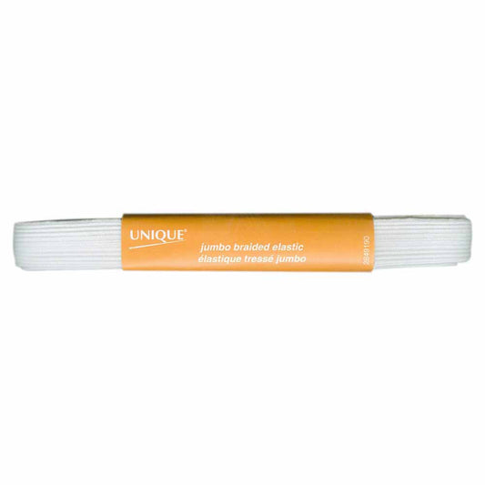 UNIQUE Jumbo Braided Elastic – 19 mm × 2.30 m – White