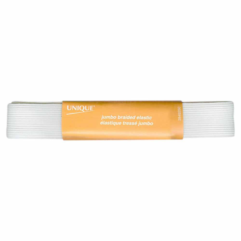 UNIQUE Jumbo Braided Elastic – 25 mm × 2.10 m – White