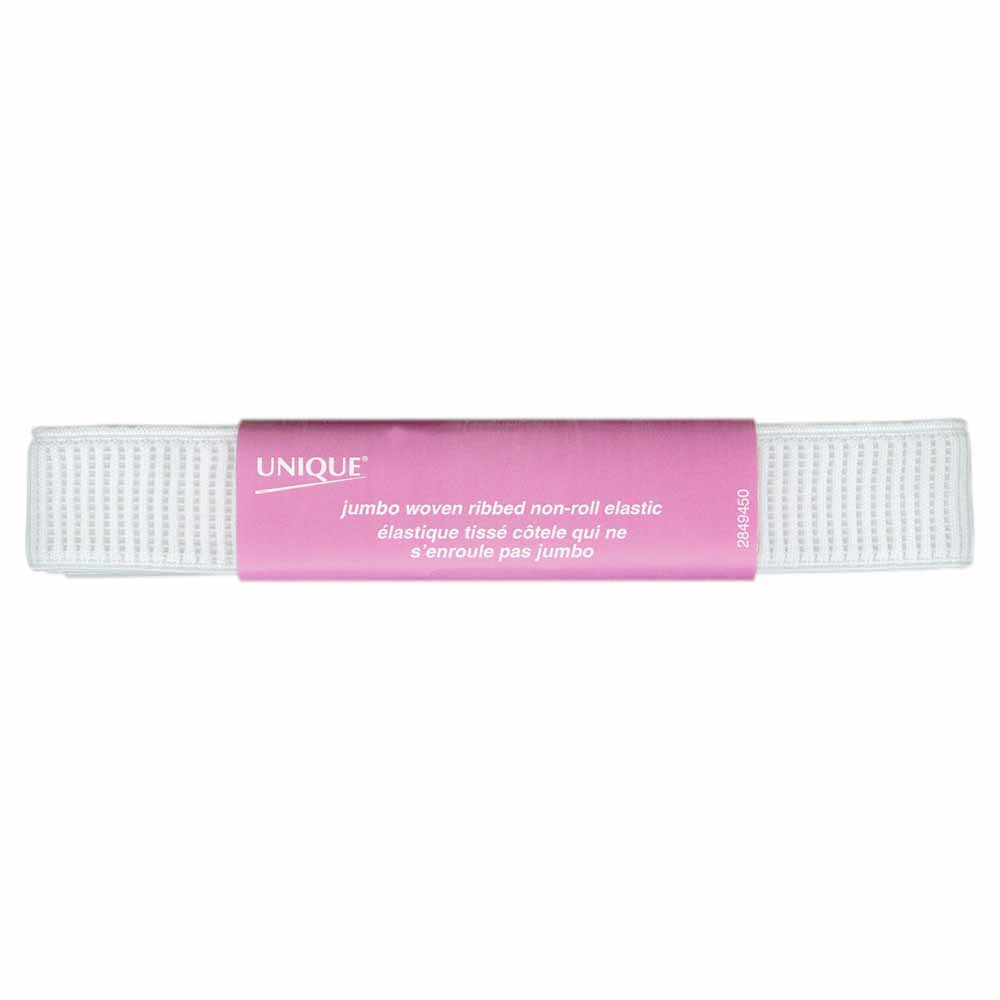 UNIQUE Jumbo Ribbed Elastic – 25 mm × 1.60 m – White