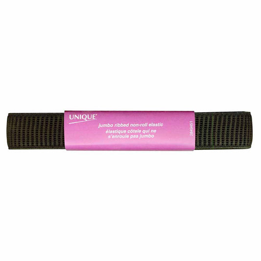UNIQUE Jumbo Ribbed Elastic – 25mm x 1.4m – Black