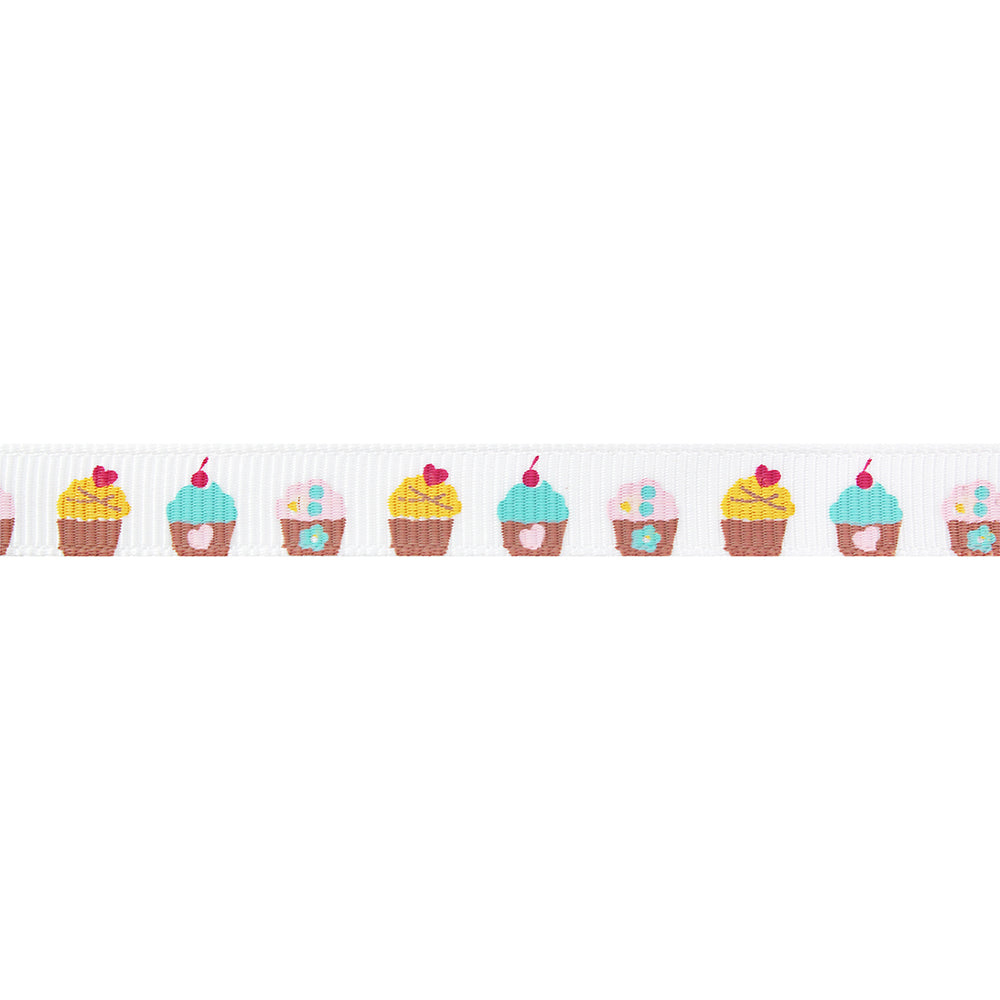 ELAN Grosgrain Trim 10mm x 5m - Cupcakes