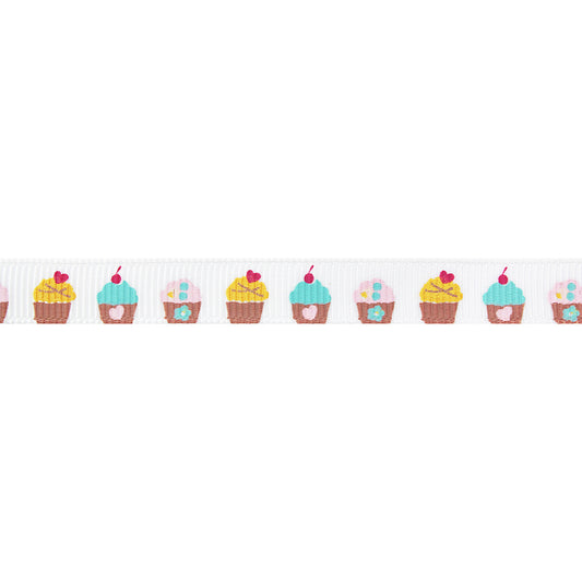 ELAN Grosgrain Trim 10mm x 5m - Cupcakes