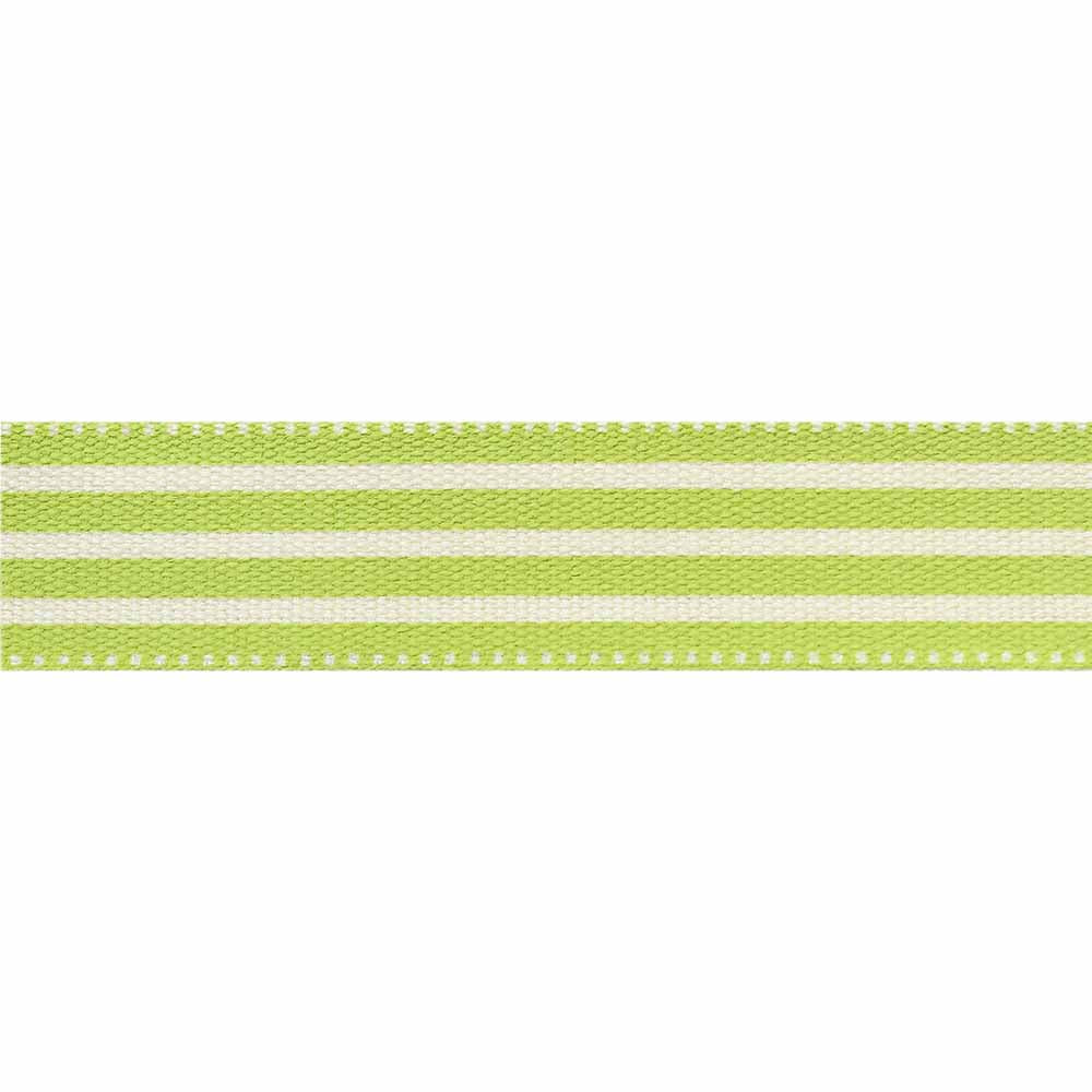ELAN Cotton Trim 15mm x 5m - Green Stripe