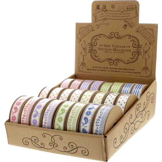 ELAN New Vintage Cotton Ribbon Display - 24 pcs