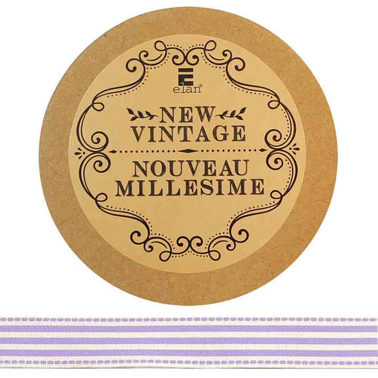 ELAN Cotton Ribbon - Stripes - 15mm x 5m ( 5/8" x 5 1/2") - Lavender