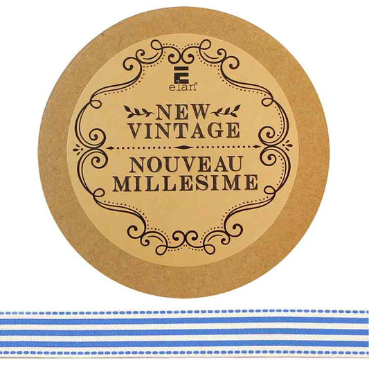 ELAN Cotton Ribbon - Stripes - 15mm x 5m ( 5/8" x 5 1/2") - Light Blue