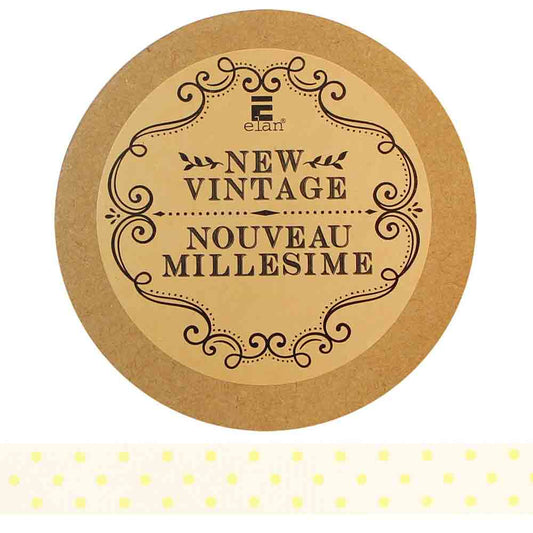 ELAN Cotton Ribbon - Dots - 15mm x 5m - Yellow
