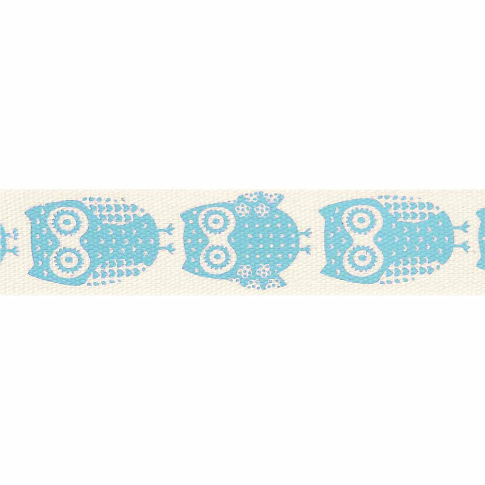 ELAN Cotton Trim 15mm x 5m - Blue Owls