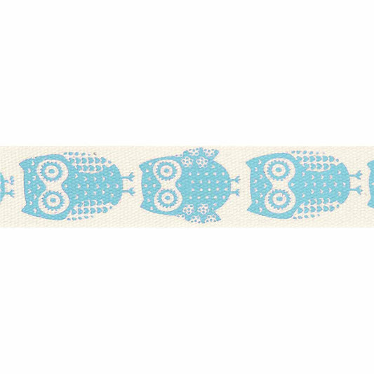 ELAN Cotton Trim 15mm x 5m - Blue Owls