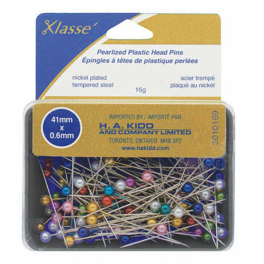 KLASSE Extra Long Pearlized Head Pins 41 mm 100 Pack