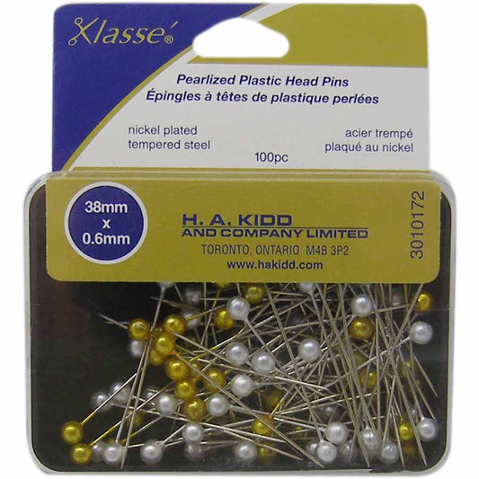 KLASSE Pearl Head Pins 38 mm Nickel-Plated Steel, 100-Pack