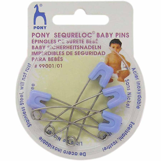 Unique Home SeQureloc Baby Safety Pins – 51 mm (2") Size 3 – Blue – 4 pcs