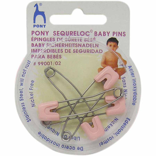 Unique Home SeQureloc Baby Safety Pins – 51 mm (2") Size 3 – Pink – 4 pcs