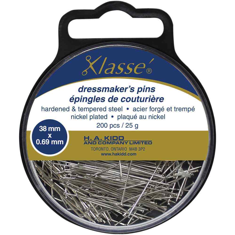KLASSÉ Dressmaker Pins Medium Fabrics 38 mm (1 1/2") 200 Count