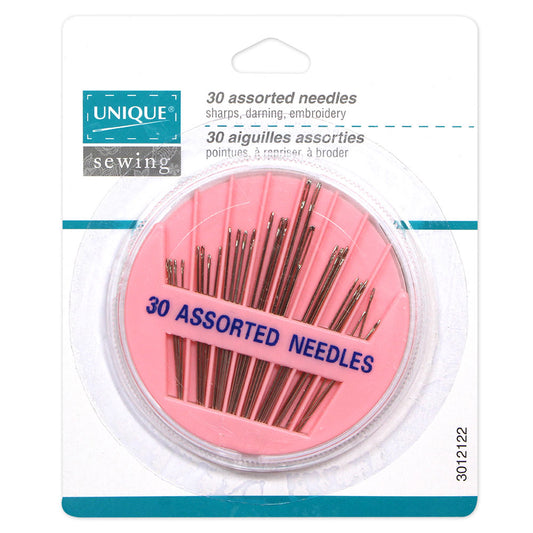 UNIQUE SEWING Hand‑Sewing Needles — Assorted, 30 pcs