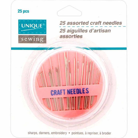 UNIQUE SEWING Craft Needles — Assorted, 25 pcs in Compact